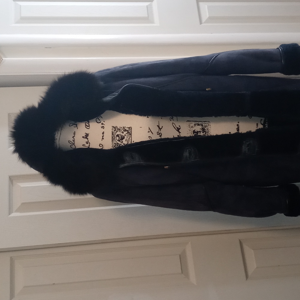 Edwardo Bassoni Genuine Suede Shearling Coat